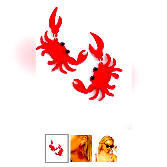 🦀🧜🏻‍♀️🦀BEACH PLEASE❗️PAPARAZZI “CRAB COUTURE” RED EARRINGS❗️🦀🧜🏻‍♀️🦀 - Picture 4 of 5